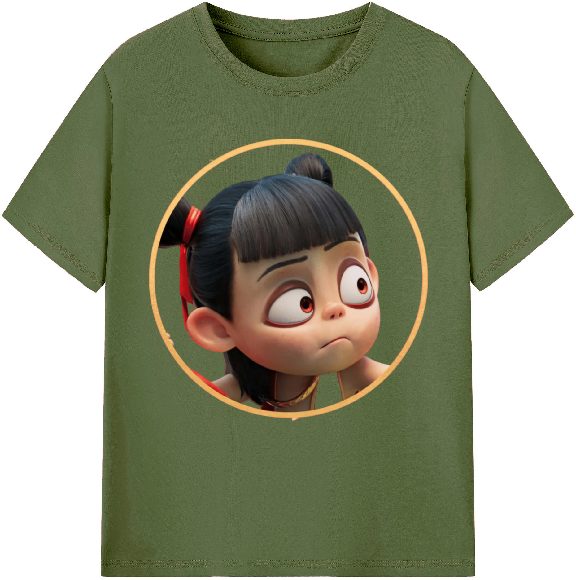 （画像用） Ne Zha 2 ナタ 魔童の大暴れ 綿100％半袖Tシャツ（フロントプリント）